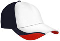FRONT VIEW OF BASEBALL CAP WHITE/NAVY/RED